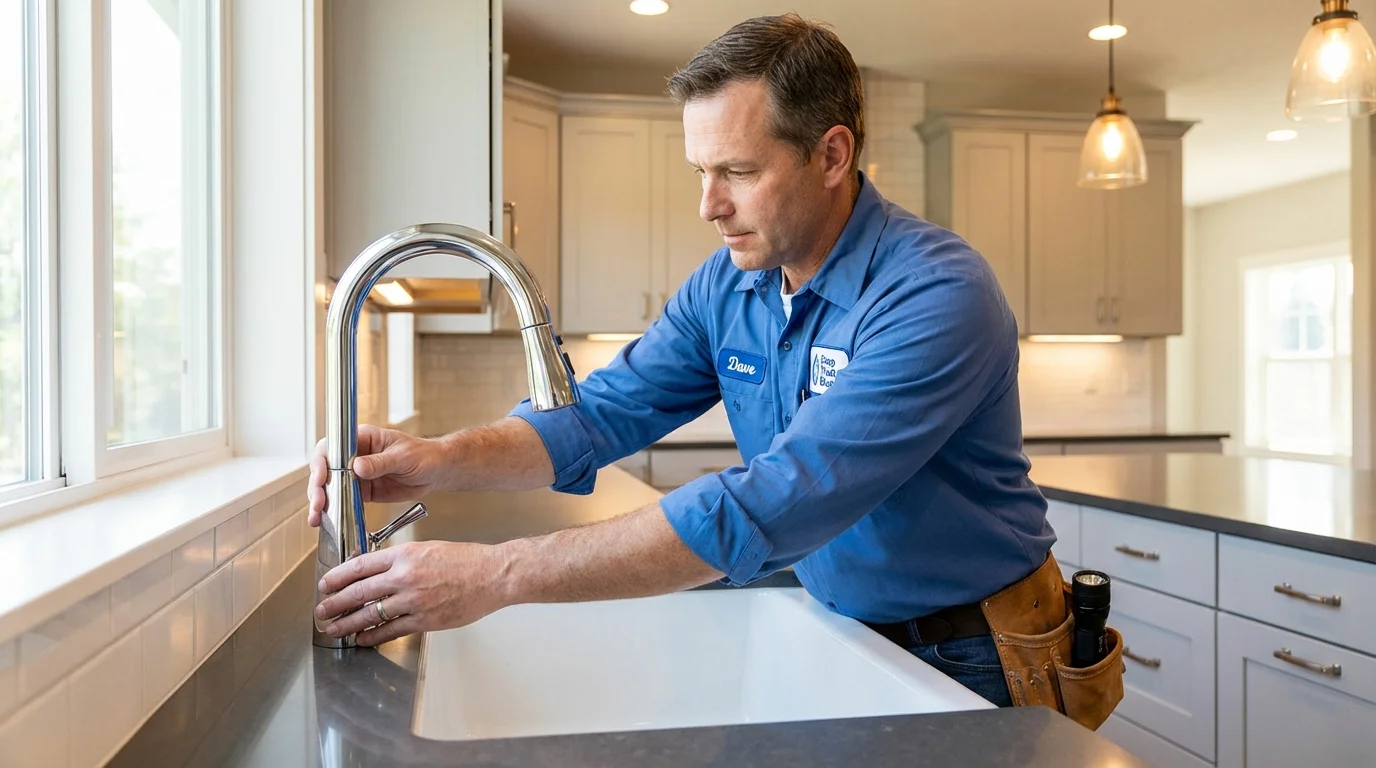 Kitchen faucet installation by Johns Plumbing LLC in Kings Park