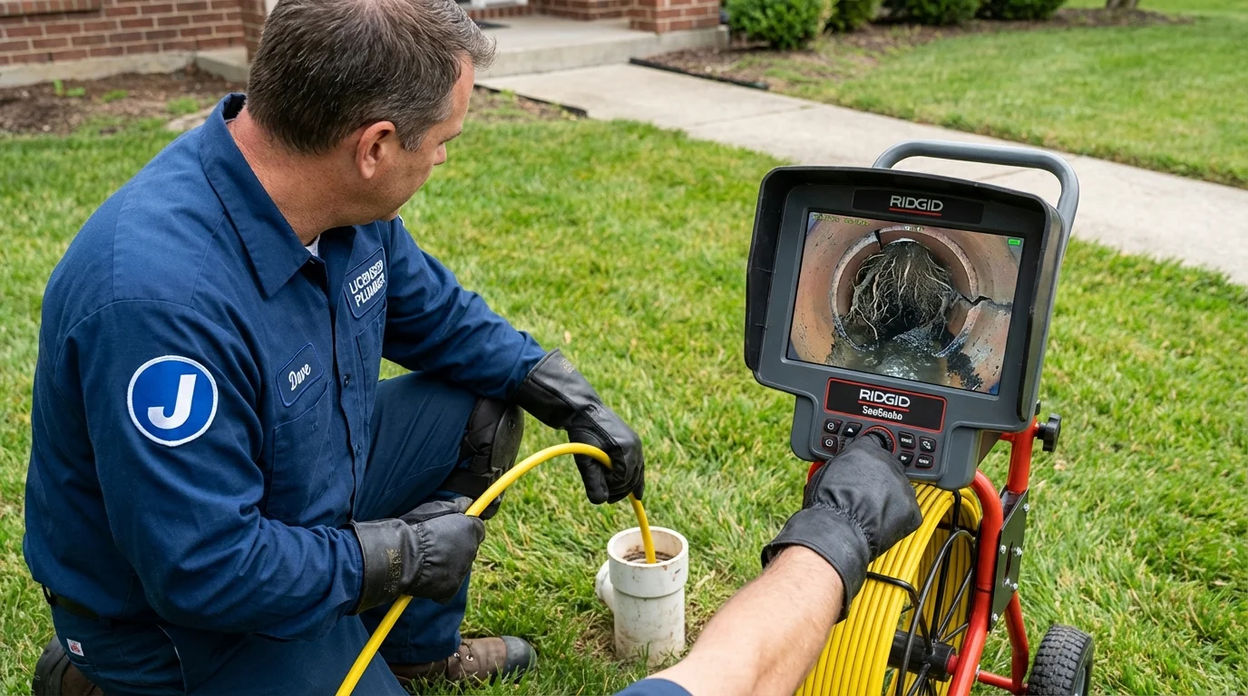 Sewer camera inspection being performed by Johns Plumbing LLC in Kings Park