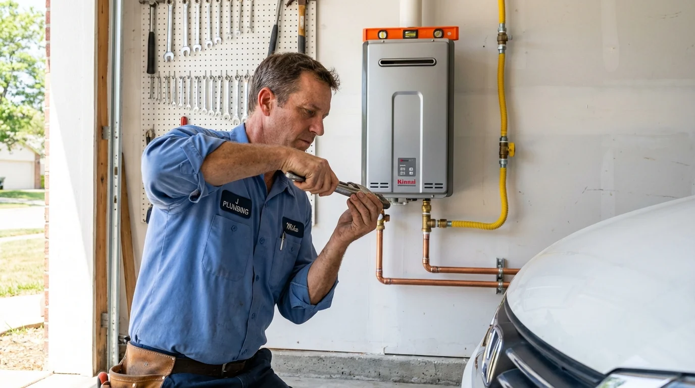 Tankless water heater installation by a Johns Plumbing LLC plumber in Kings Park